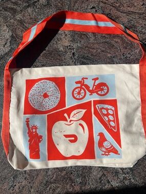 DoorDash Canvas Tote Bag Red & Light Blue Graphic Limited Edition/ Exclusive
